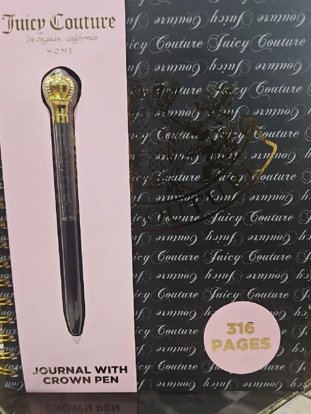 NWT! JUICY COUTURE LARGE  JOURNAL w/ CROWN PEN!